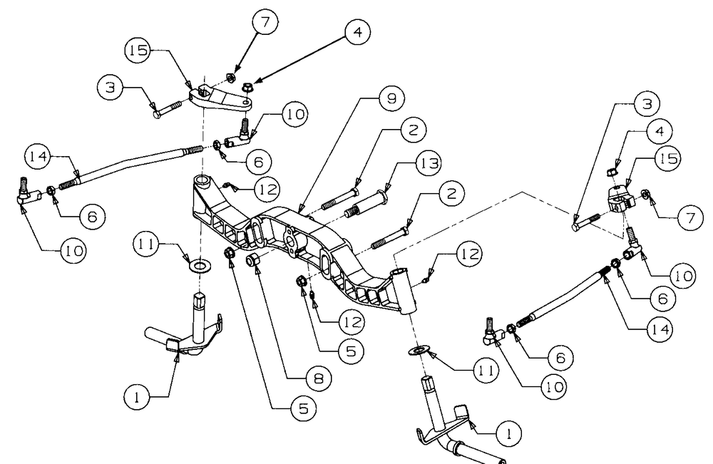 Front Axle And Connections Diagram and Parts List for LT2180 13A254G710-13A254G712 Cub Cadet Lawn Tractor
